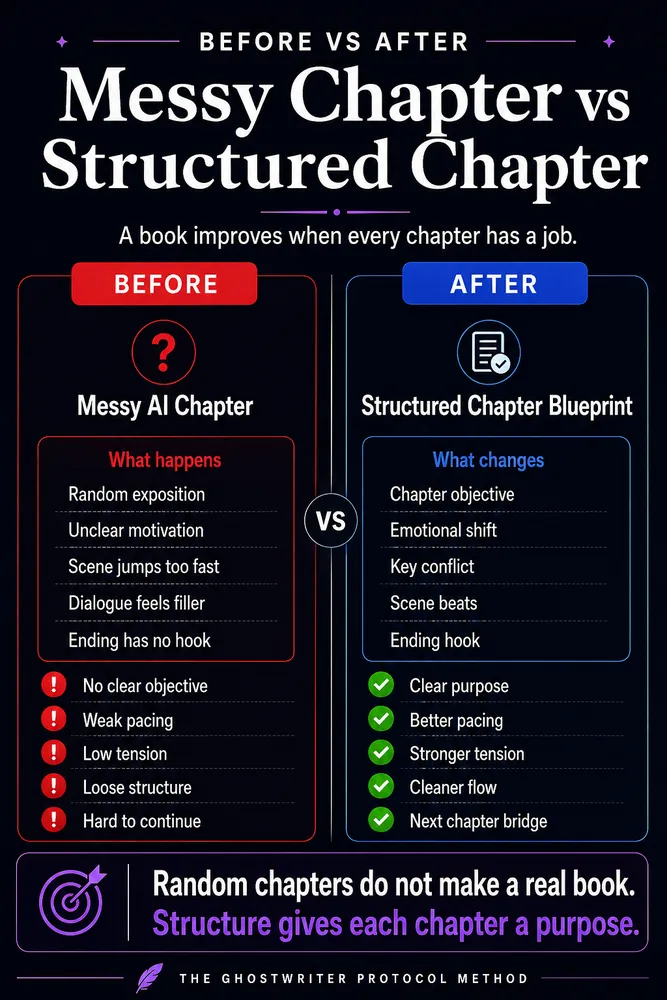 Before and after example 8 from The Ghostwriter Protocol Method